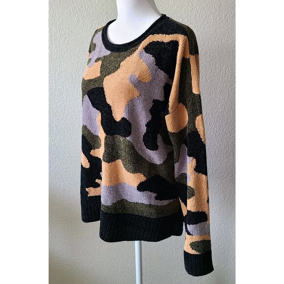 Lisa Todd Women's Camo Round Neck Sweater Size Large Chenille Soft Comfy NEW NWT - Picture 3 of 14